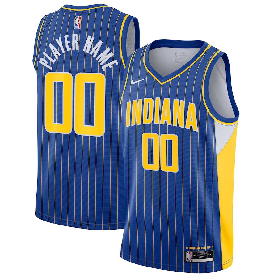 Men Indiana Pacers Nike Blue City Edition Swingman Custom NBA Jersey